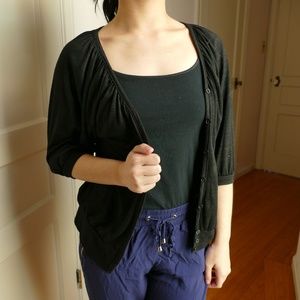 Black Button-up Blouse/Cardigan